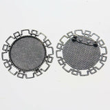 2pcs/lot Tibetan silver color ROUND shaped 30mm cabochon settings brooch design