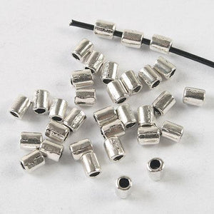 300pcs dark silver tone 3.9mm tube spacer beads h3780