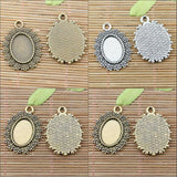 3colors to pick  flowers rim oval shaped cabochon settings EF2467-2469