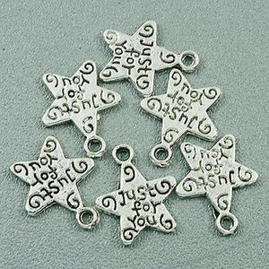 50pcs Tibetan Silver Star "JUst For You" pendant H0576