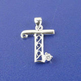 SILVER plated Alphabet Letters for 26pcs with Crystal Rhinestone pendant charms