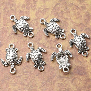 Tibetan silver plated sea turtle charm pendants  40pcs  EF3537