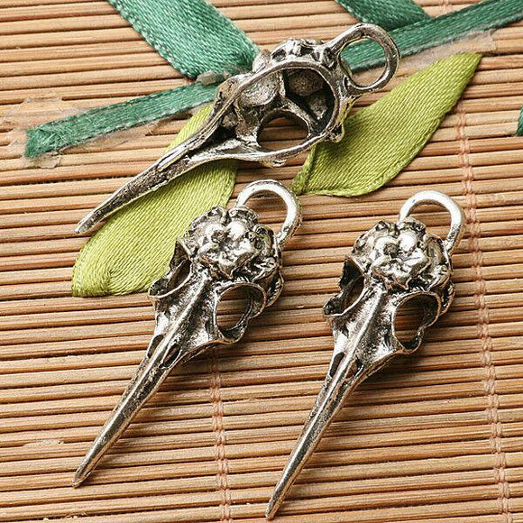 10pcs dark silver color flower kull head of animal  design charms  EF2816