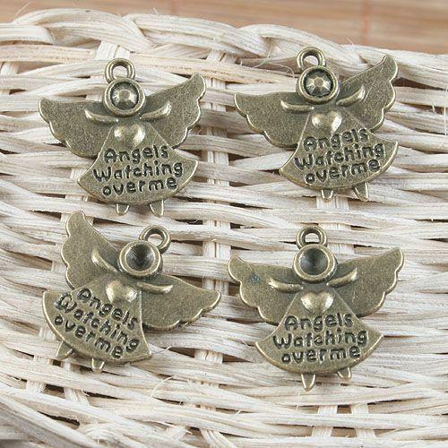 10pcs antiqued bronze angel design pendant charm G1056