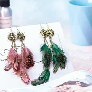 Fashion Jewelry Hook Earring feather Long tassel Earring