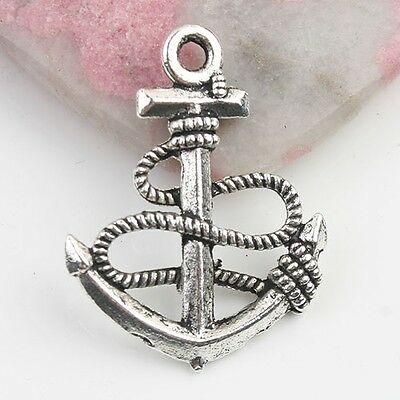 Tibetan Silver color  anchor  design charms 14pcs EF0058