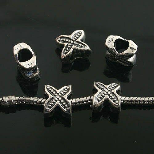 7pcs Tibetan Silver 2sided delicate spacer Beads Fit Bracelet L0164