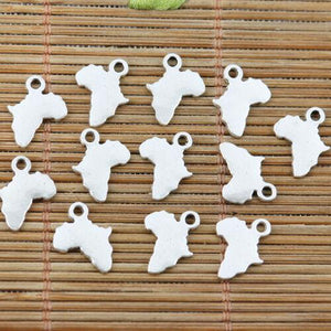 60pcs tibetan silver color 2sided Africa charms EF2335