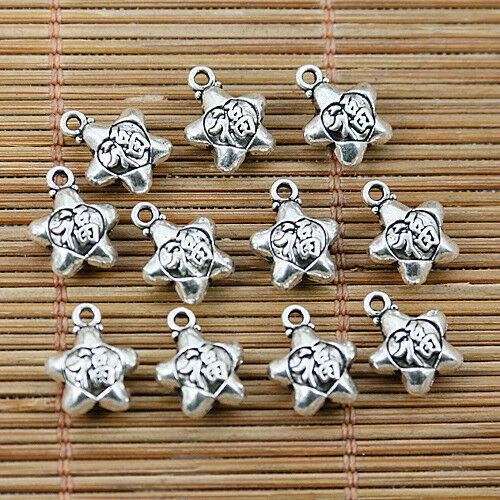 16pcs Tibetan silver Chinese character star charms EF1854