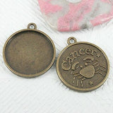 Pick ! A set (12kinds) constellations cabochon settings in antiqued bronze tone
