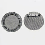 2pcs/lot Tibetan silver color ROUND shaped 30mm cabochon settings brooch design