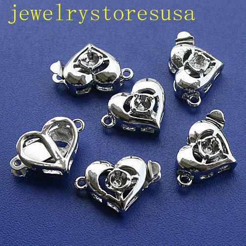 10pcs Filigree heart Pulling connector charms t008