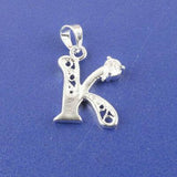 SILVER plated Alphabet Letters for 26pcs with Crystal Rhinestone pendant charms