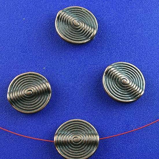 20pcs ANTIQUED copper-tone 2SIDED swirl spacer beads h2772