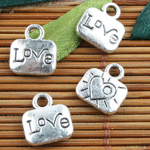 Alloy metal Tibetan Silver color LOVE charms 25pcs EF0113