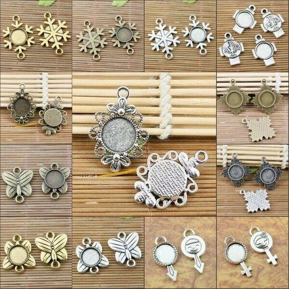 Single-sided rim Round shaped cabochon setting in 12mm  to choose  unit 10pcs