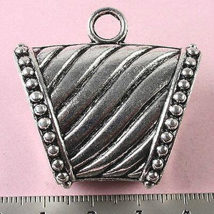 2pcs Tibetan silver huge shape charm findings h1630