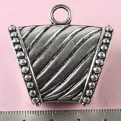 2pcs Tibetan silver huge shape charm findings h1630