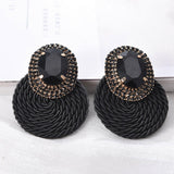 Fashion Jewelry Stud Earring Colorfull Rope Round Earring Sapphire Earring