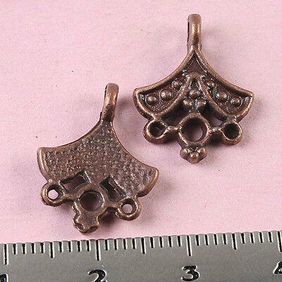 24pcs copper-tone crafted flower charms findings h1817