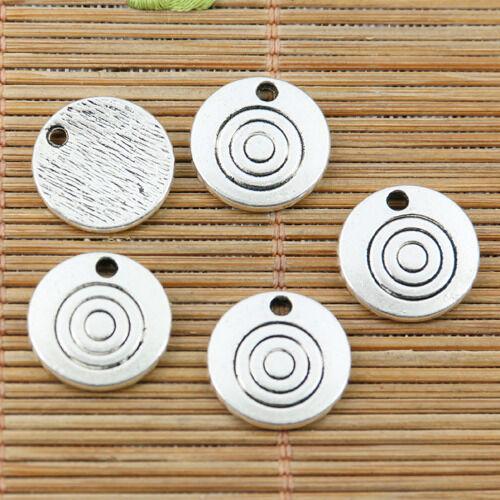 30pcs tibetan silver color round circles pattern charms EF2377