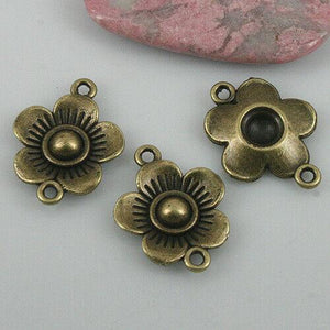 12pcs antiqued bronze color flower connector EF0543