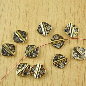24pcs gold tone 2sided space bead h2356
