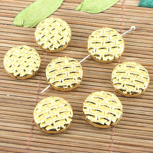 10pcs gold-tone knit flat charm findings h0384