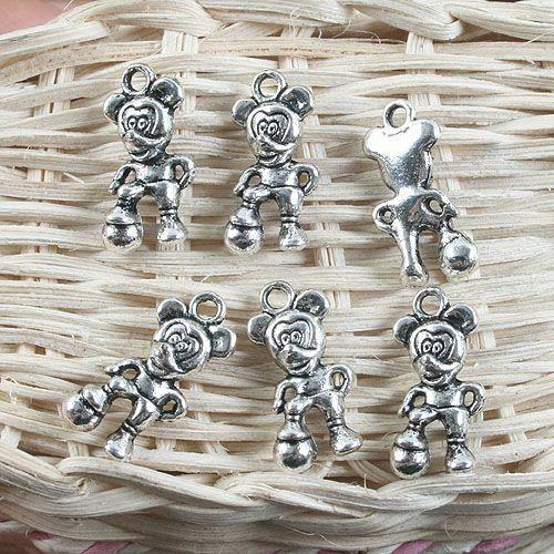 10pcs tibetan  silver color Mouse design pendant charms G1137