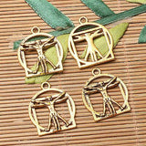 tibetan silver &dull orange gold color Vitruvian Man design charms to choose