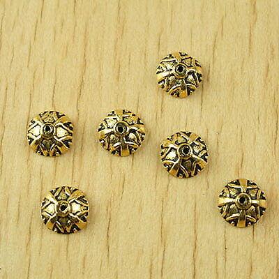 40pcs dark gold-tone crafted 9mm bead caps  findings h2006