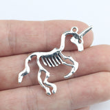 4Pcs 24*49mm Antique Silver Plated Unicorn Wicca Charms Hollow Necklace Bracelet Alloy Pendant For DIY Jewelry Handcraft
