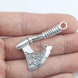 4Pcs 25*43mm Antique Silver Plated Axe Tools Charms Tibetan Wicca Necklace Bracelet Alloy Fashion Pendant For DIY Jewelry Making