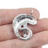 4pcs/lot 27*35mm Lizard Chameleon Charms Antique Silver Color Animal Pendant DIY Necklace Keychain Jewelry Making EF3783