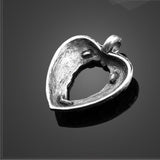 50 PCS/Lot 30.9mm*26.7mm  Accessories Tibetan Silver Open Heart With Feathers Charms Pendants For DIY Jewelry Makin