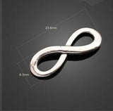 50 PCS/Lot 8.3mm*23.6mm Antique Silver plated Or Antique Bronze Diy Handmade Infinity Symbol Pendant Charms Lot