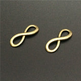 50 PCS/Lot 8.3mm*23.6mm Antique Silver plated Or Antique Bronze Diy Handmade Infinity Symbol Pendant Charms Lot