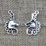 50 Pieces/Lot 15mm*24mm Alloy Antique Silver Plated Lucky Unicorn Charms  DIY Bracelet Jewelry