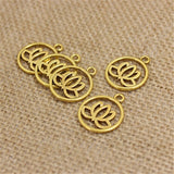 50 Pieces/Lot 20mm*24mm Antique Gold plated Antique Silver plated Antique Bronze Religious Flower Lotus Charms EF3677