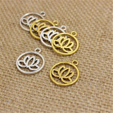 50 Pieces/Lot 20mm*24mm Antique Gold plated Antique Silver plated Antique Bronze Religious Flower Lotus Charms EF3677