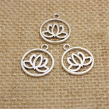 50 Pieces/Lot 20mm*24mm Antique Gold plated Antique Silver plated Antique Bronze Religious Flower Lotus Charms EF3677