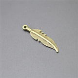 50 Pieces/Lot 7mm*27mm Antique Silver plated Or Antique Bronze Small Feather Charms Fit For Diy Jewelry Making