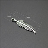 50 Pieces/Lot 7mm*27mm Antique Silver plated Or Antique Bronze Small Feather Charms Fit For Diy Jewelry Making