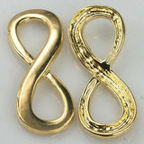 Fashion Curved Side Gold tone Infinity Connector 10PC EF0367