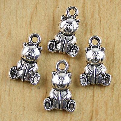 12pcs Tibetan silver color crafted  bear charms H0123