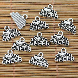 30pcs tibetan silver tone CHEER charms EF1764