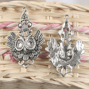 5pcs antiqued silver owl design mask pendant charm G919