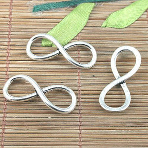 12pcs tibetan silver color 29.7mm long curved 8 connector EF0999