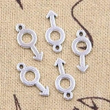 50pcs Charms Gender Female Symbol 17x8mm Antique Silver Color Pendants DIY Crafts Making Findings Handmade Tibetan Jewelry