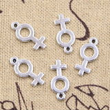 50pcs Charms Gender Female Symbol 17x8mm Antique Silver Color Pendants DIY Crafts Making Findings Handmade Tibetan Jewelry
